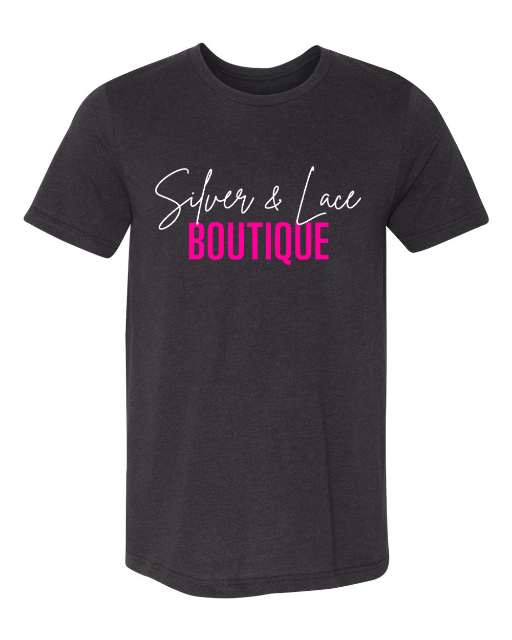Wholesale Silver & Lace Custom Graphic Tee - Triblend black