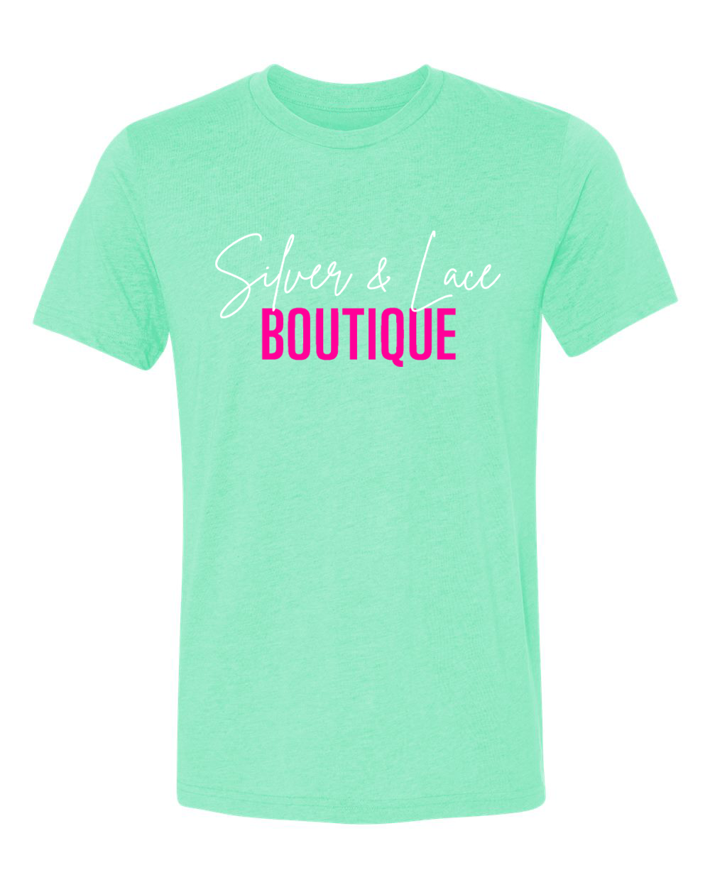 Wholesale Silver & Lace Custom Graphic Tee - Triblend Mint
