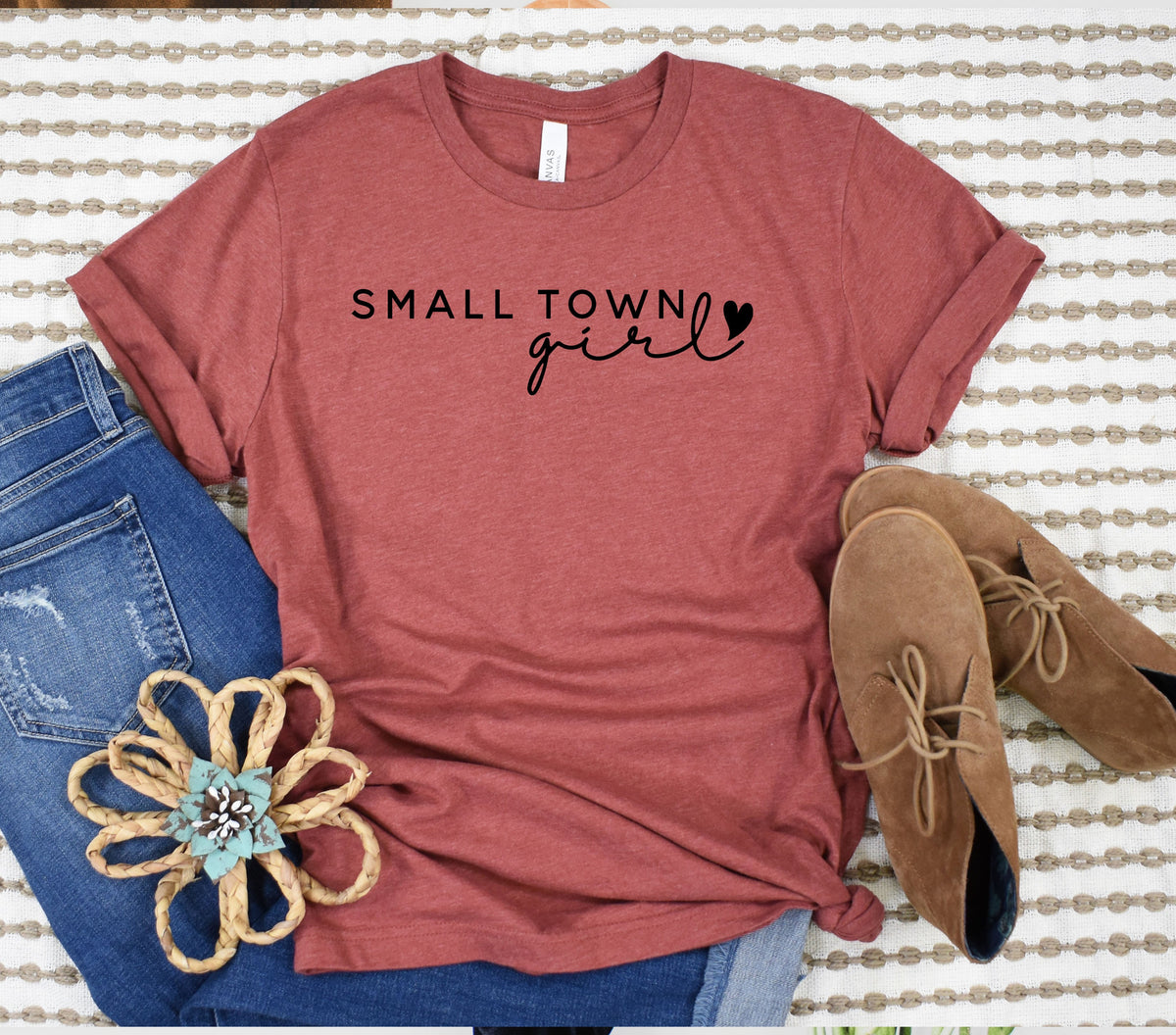Wholesale Small Town Girl Graphic Tee - Heather Clay