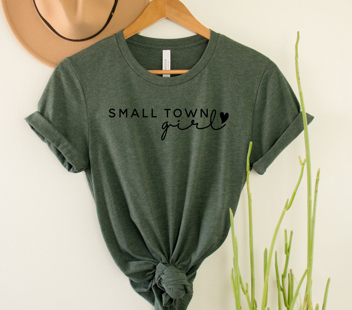 Wholesale Small Town Girl Graphic Tee - Heather Forest