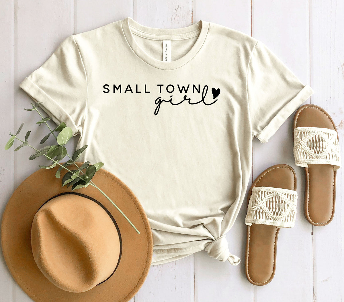 Wholesale Small Town Girl Graphic Tee - Heather Sand
