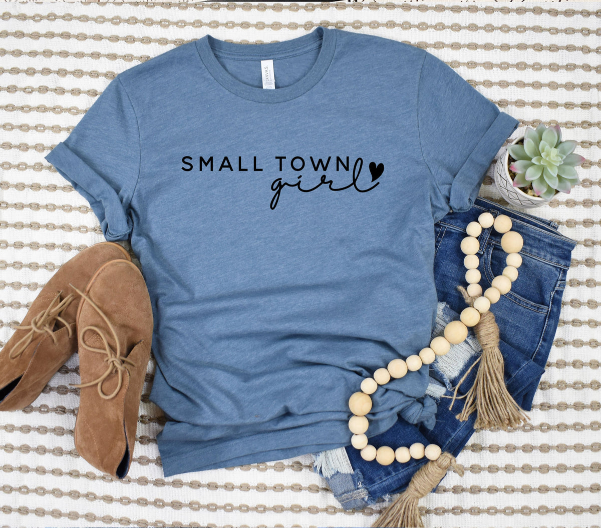 Wholesale Small Town Girl Graphic Tee - Heather Slate