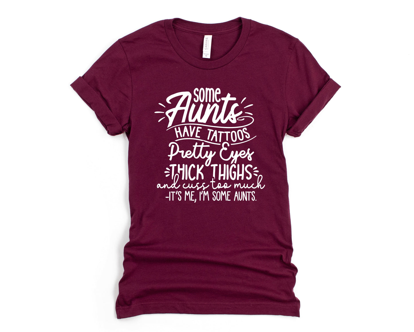 Wholesale Some Aunts Graphic Tee - Maroon