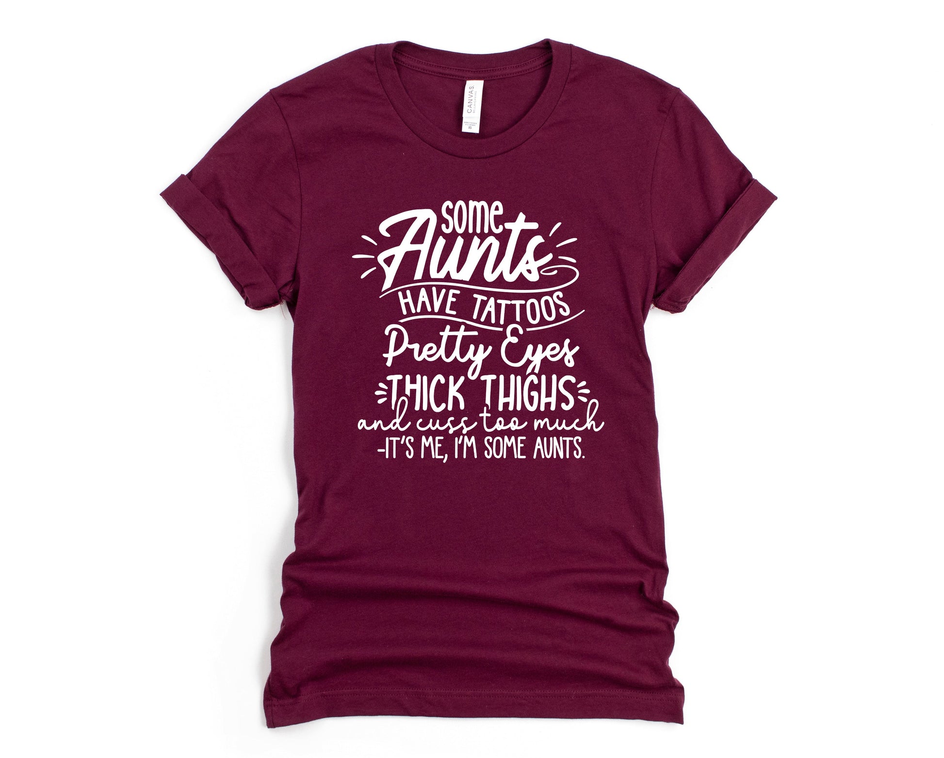 Wholesale Some Aunts Graphic Tee - Maroon