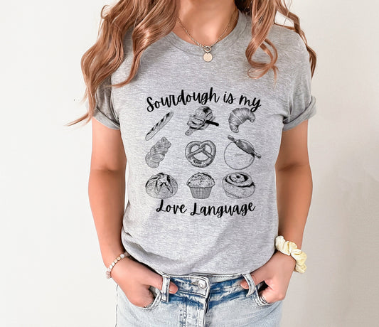 Wholesale Sourdough is my Love Language Graphic Tee - White