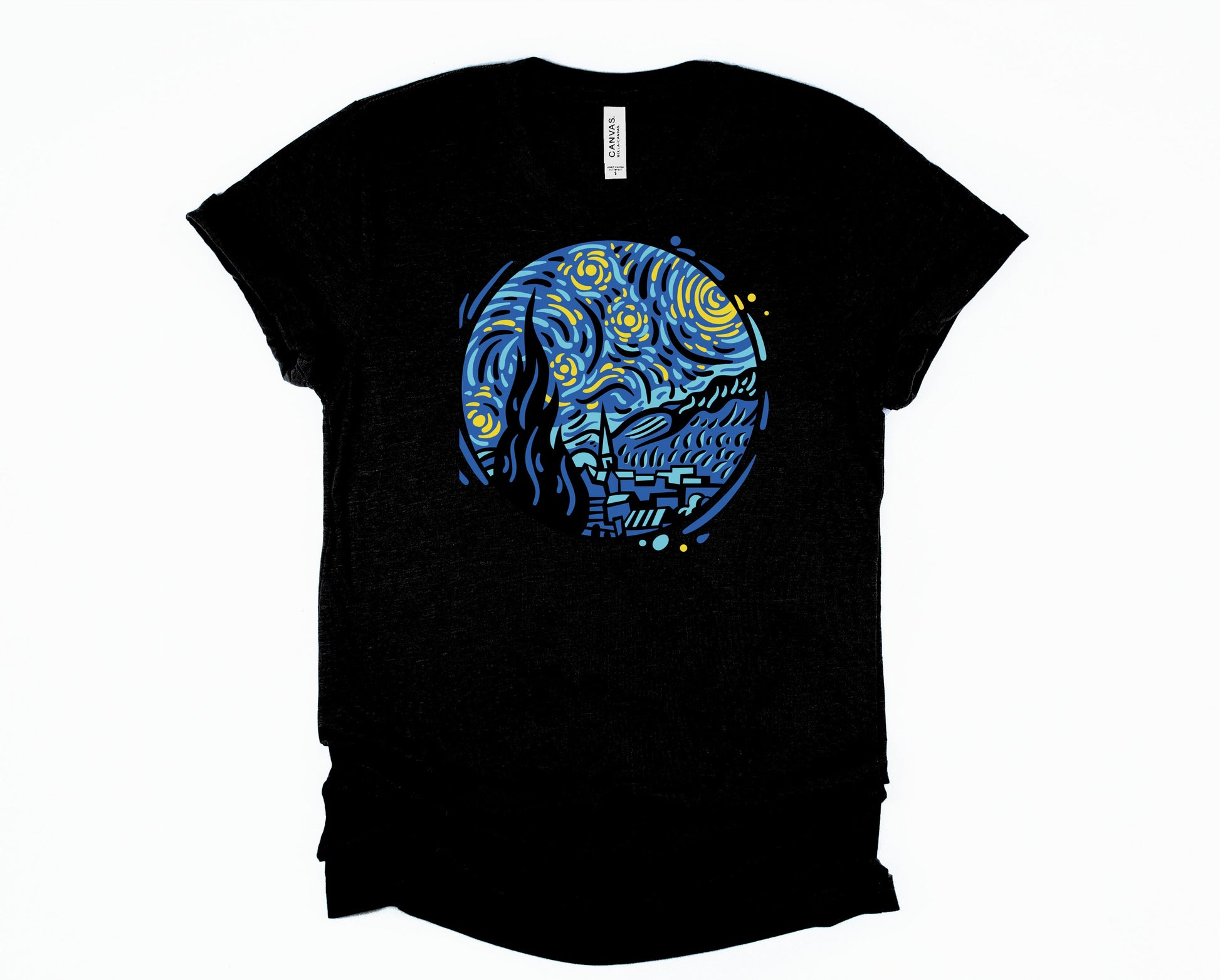 Wholesale Starry Night Graphic Tee - Black