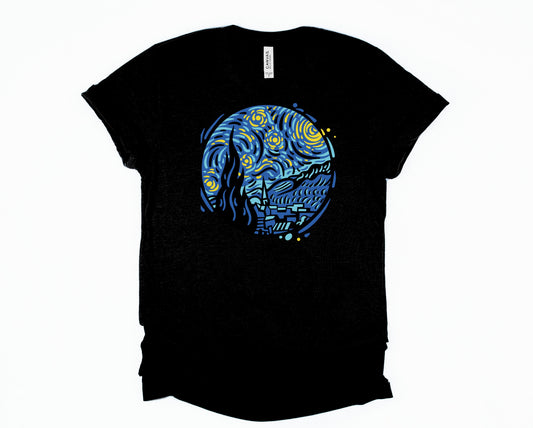 Wholesale Starry Night Graphic Tee - Black