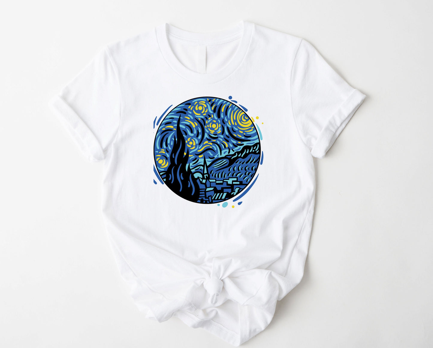 Wholesale Starry Night Graphic Tee - White