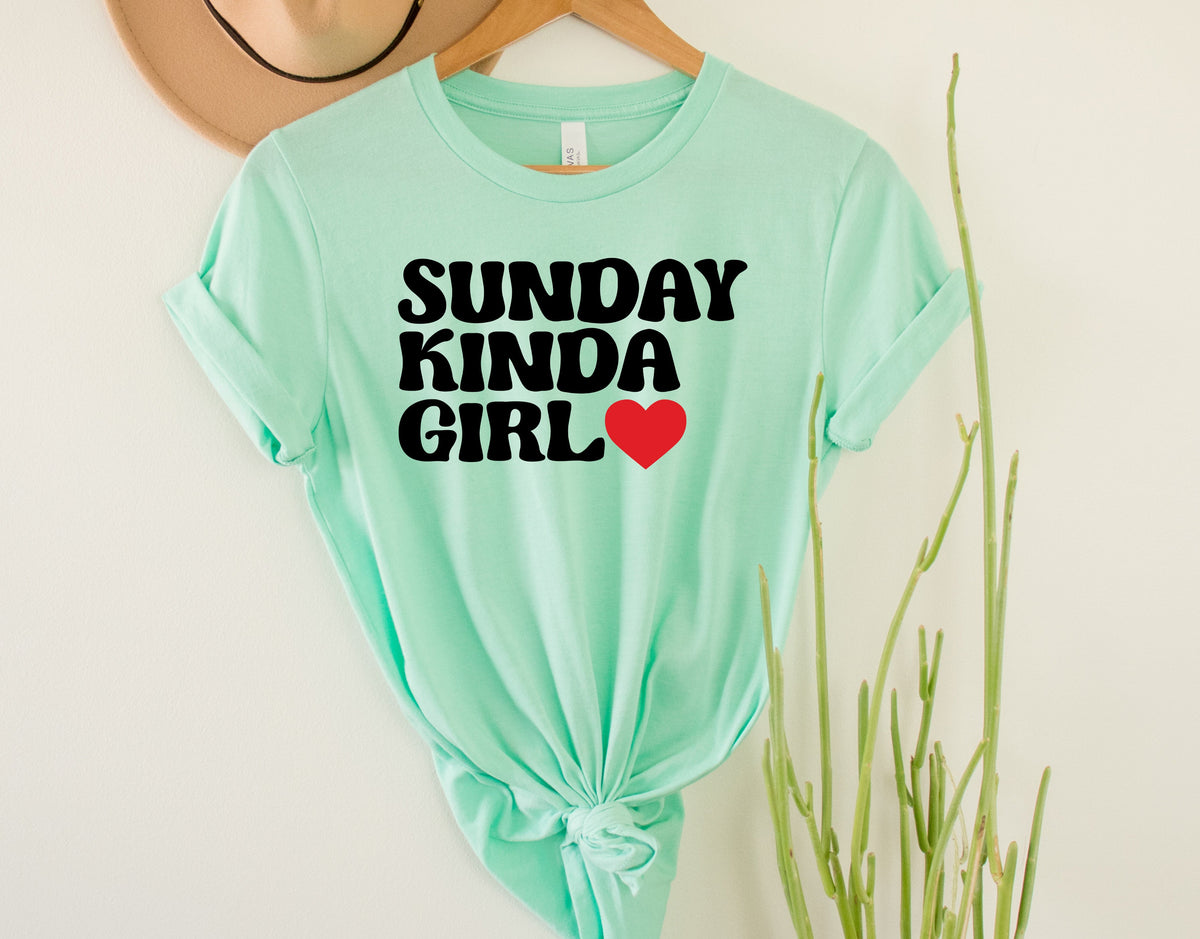 Wholesale Sunday Kinda Girl Graphic Tee - White