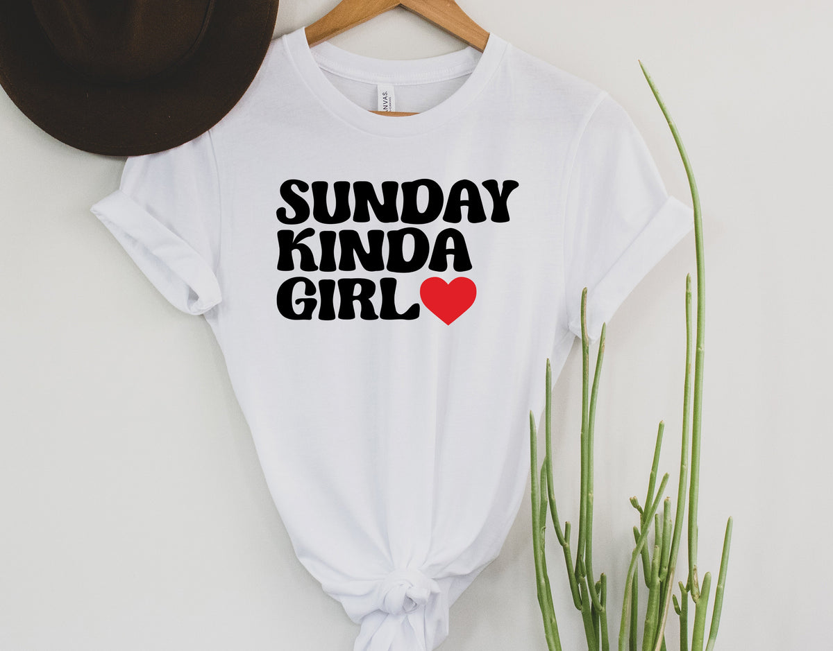 Wholesale Sunday Kinda Girl Graphic Tee - Heather Grey