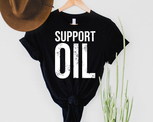Wholesale Support Oil Graphic Tee - Black
