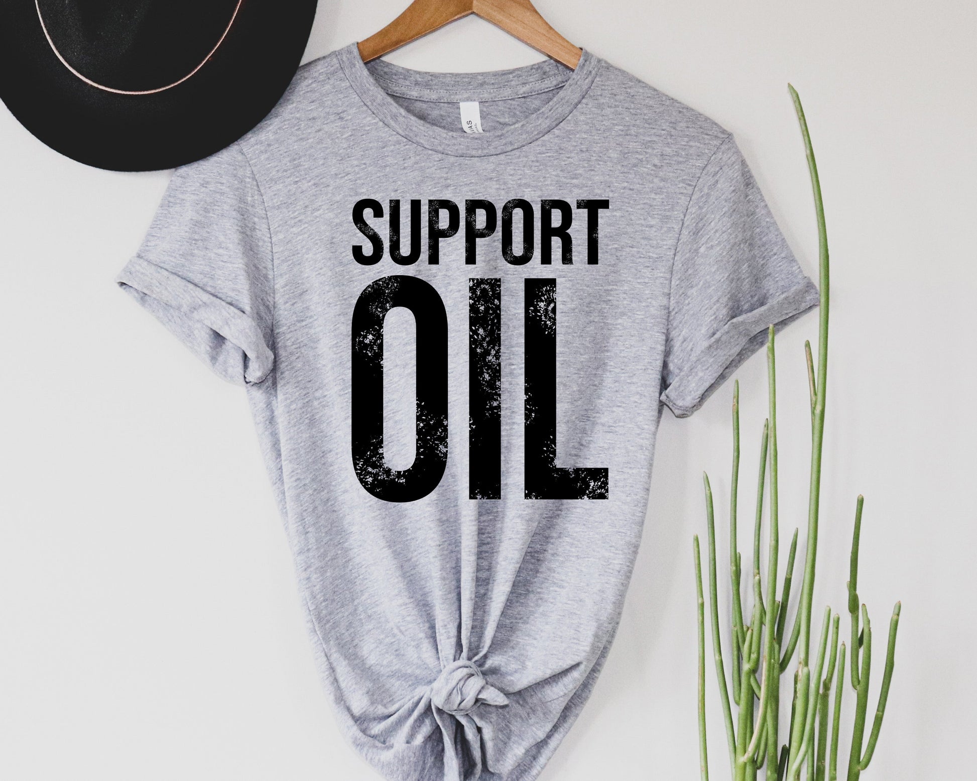 Wholesale Support Oil Graphic Tee - White