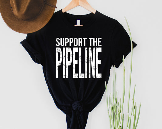 Wholesale Support the Pipeline Graphic Tee - Black