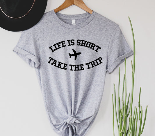 Wholesale Take the Trip Graphic Tee - Heather Grey