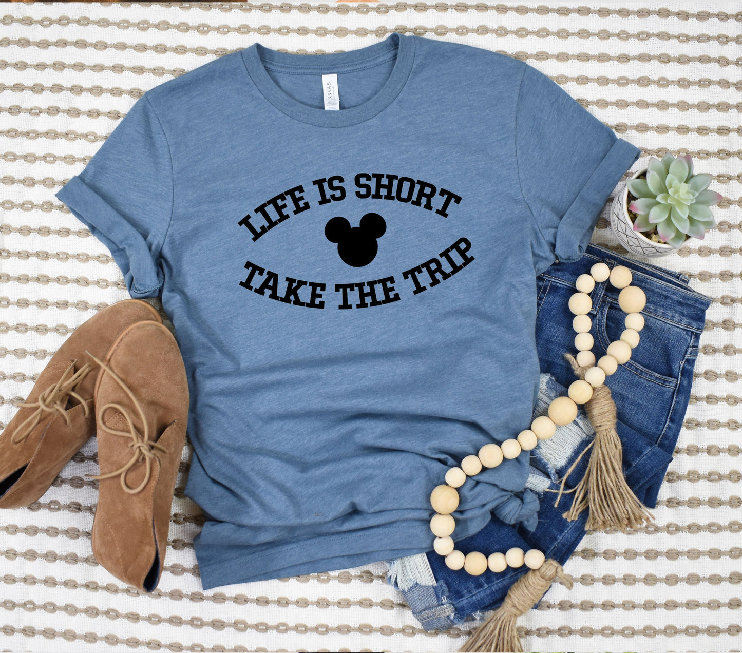 Wholesale Take the Trip Mouse Edition Graphic Tee - Heather Grey