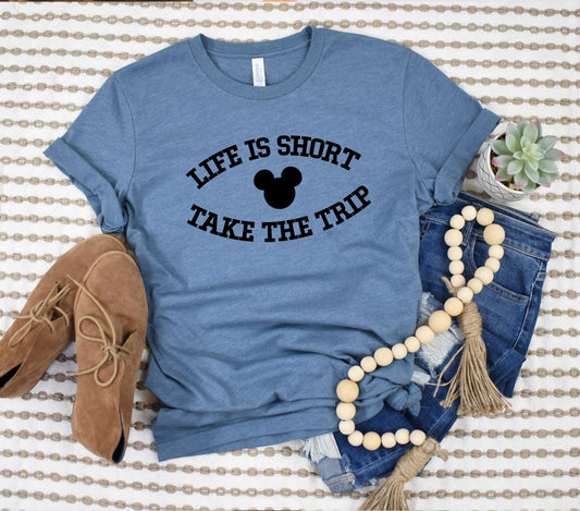 Wholesale Take the Trip Mouse Edition Graphic Tee - Heather Grey