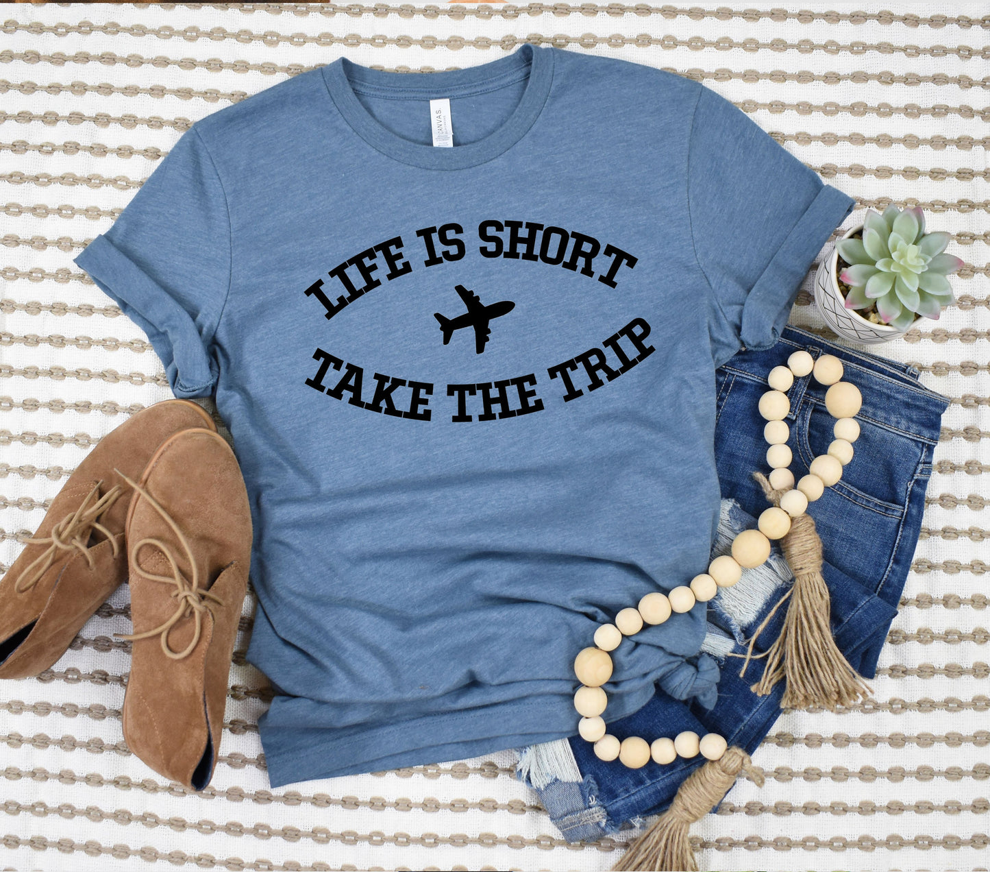 Wholesale Take the Trip Graphic Tee - Heather Slate
