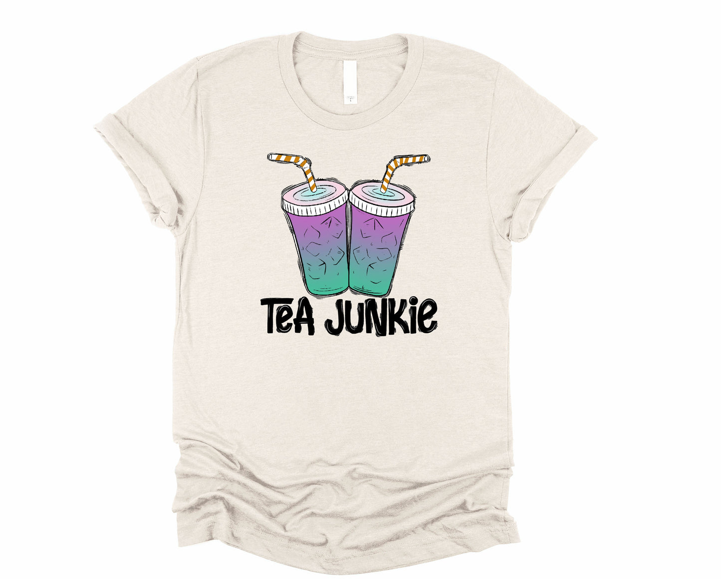 Wholesale Tea Junkie Graphic Tee - Sand