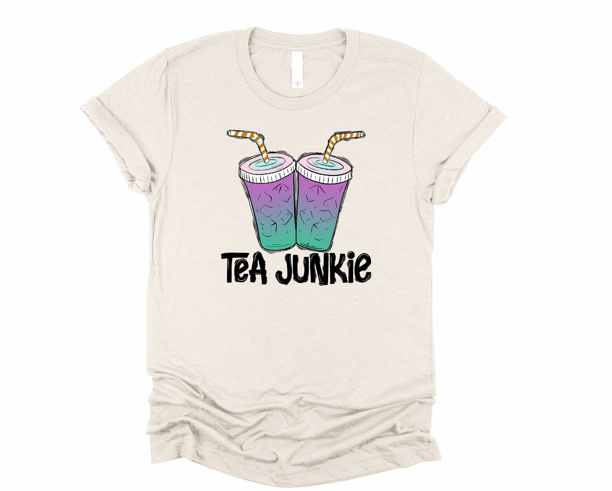 Wholesale Tea Junkie Graphic Tee - Sand