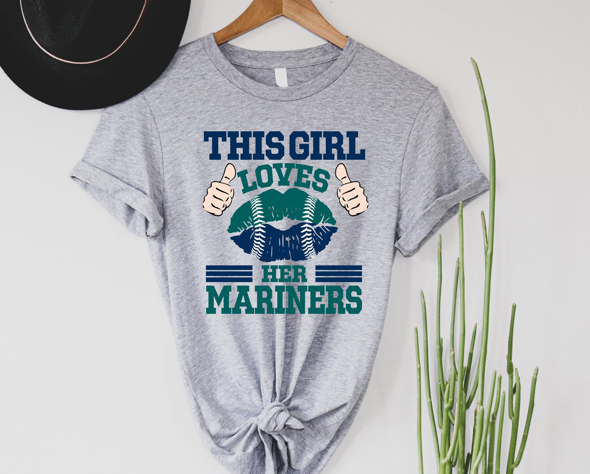 Wholesale This girl loves her mariners Graphic Tee - White