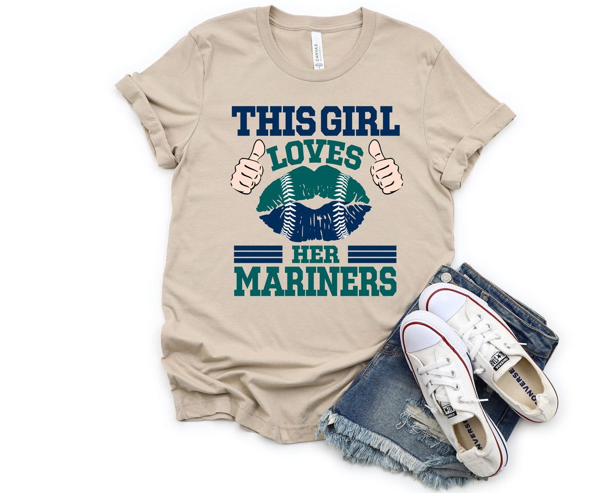 Wholesale This girl loves her mariners Graphic Tee - Heather Grey