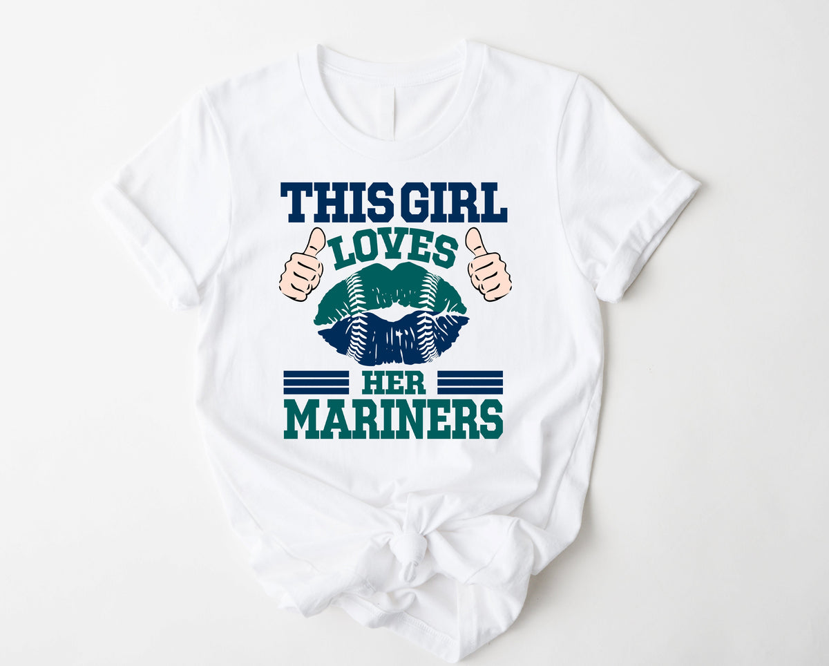 Wholesale This girl loves her mariners Graphic Tee - Tan