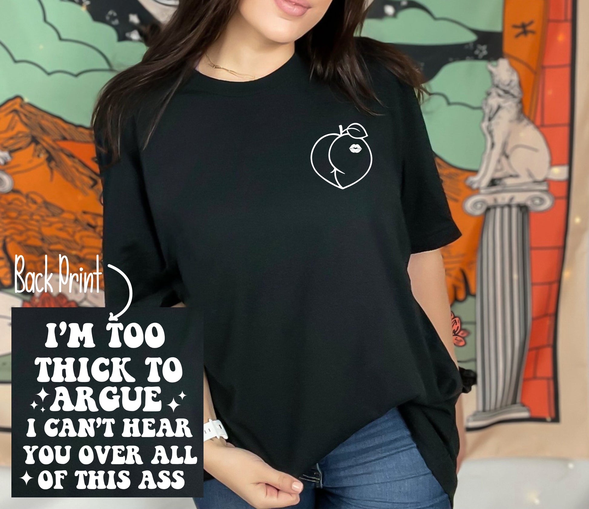 Wholesale Too Thick to Argue Graphic Tee - Ash