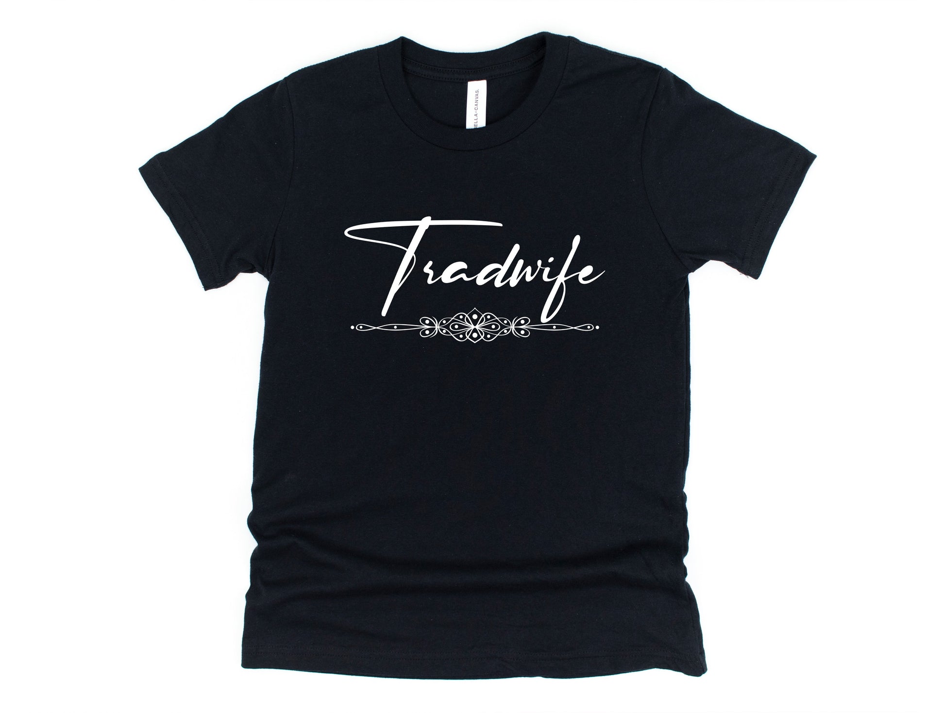 Wholesale Tradwife Graphic Tee - Black
