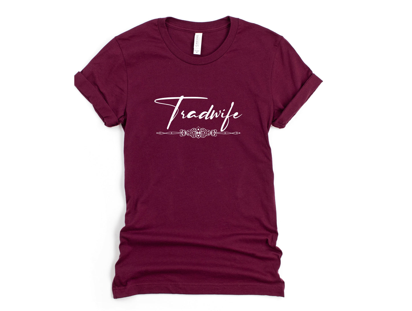 Wholesale Tradwife Graphic Tee - Maroon