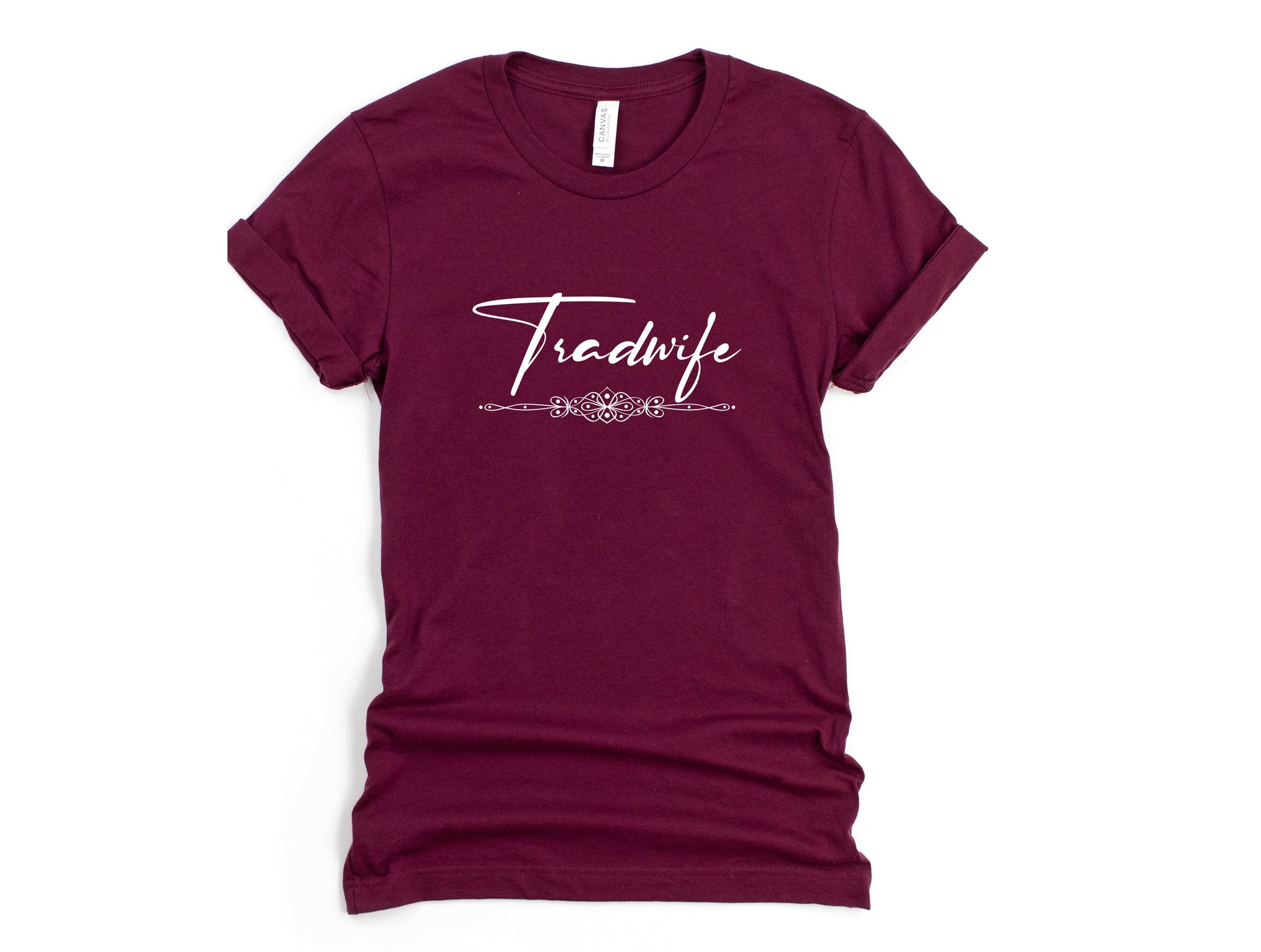 Wholesale Tradwife Graphic Tee - Maroon