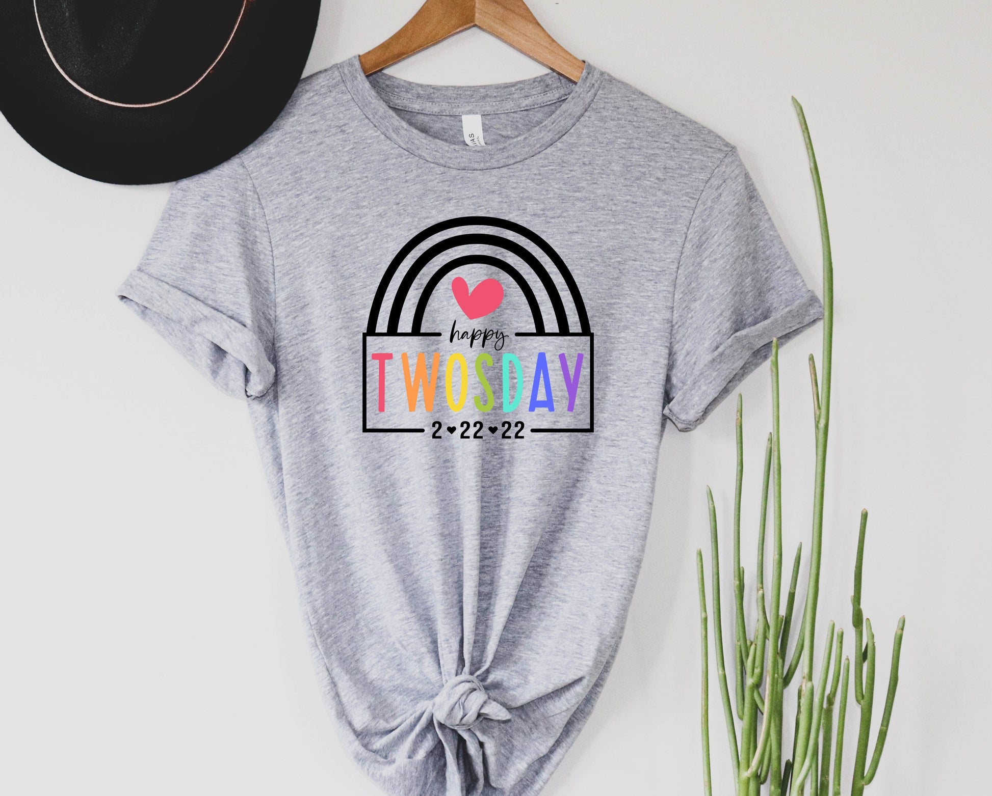 Wholesale Twosday Graphic Tee - Heather Grey