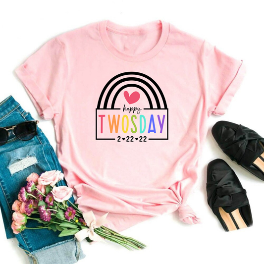 Wholesale Twosday Graphic Tee - Pink