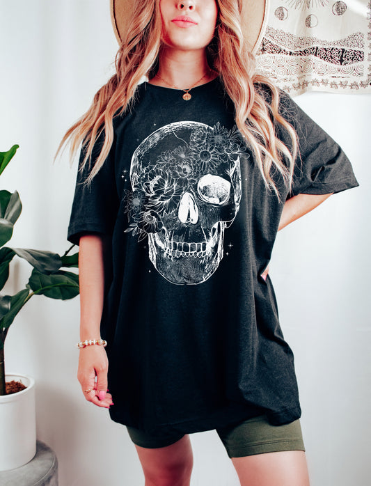 Wholesale Vintage Skull Graphic Tee - Comfort Colors Black