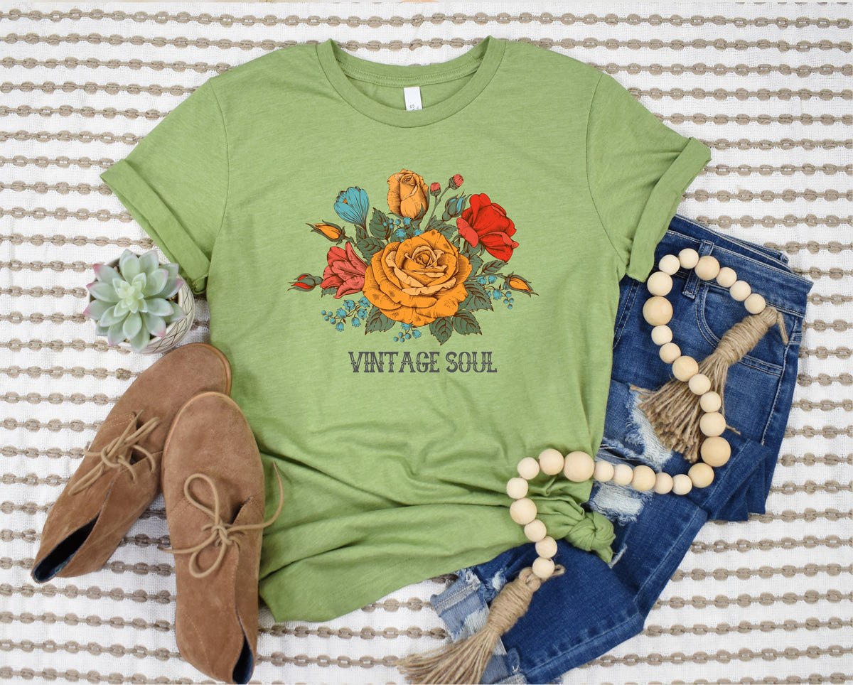 Wholesale Vintage Soul Graphic Tee - Heather Sand