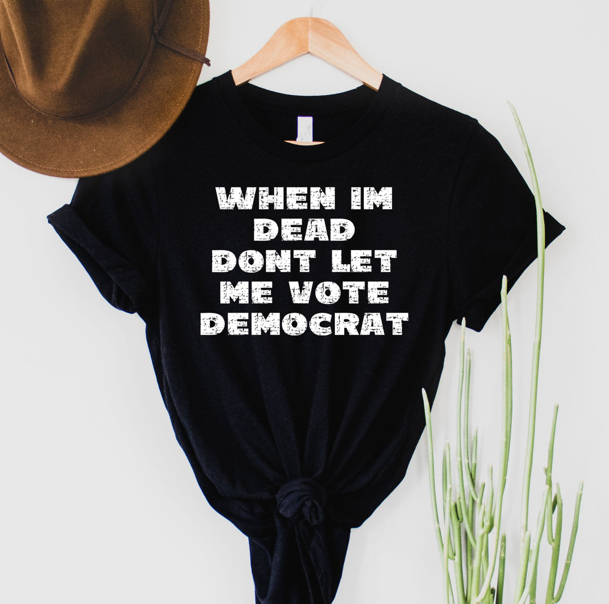 Wholesale Don't let me vote Democrat Graphic Tee - Black