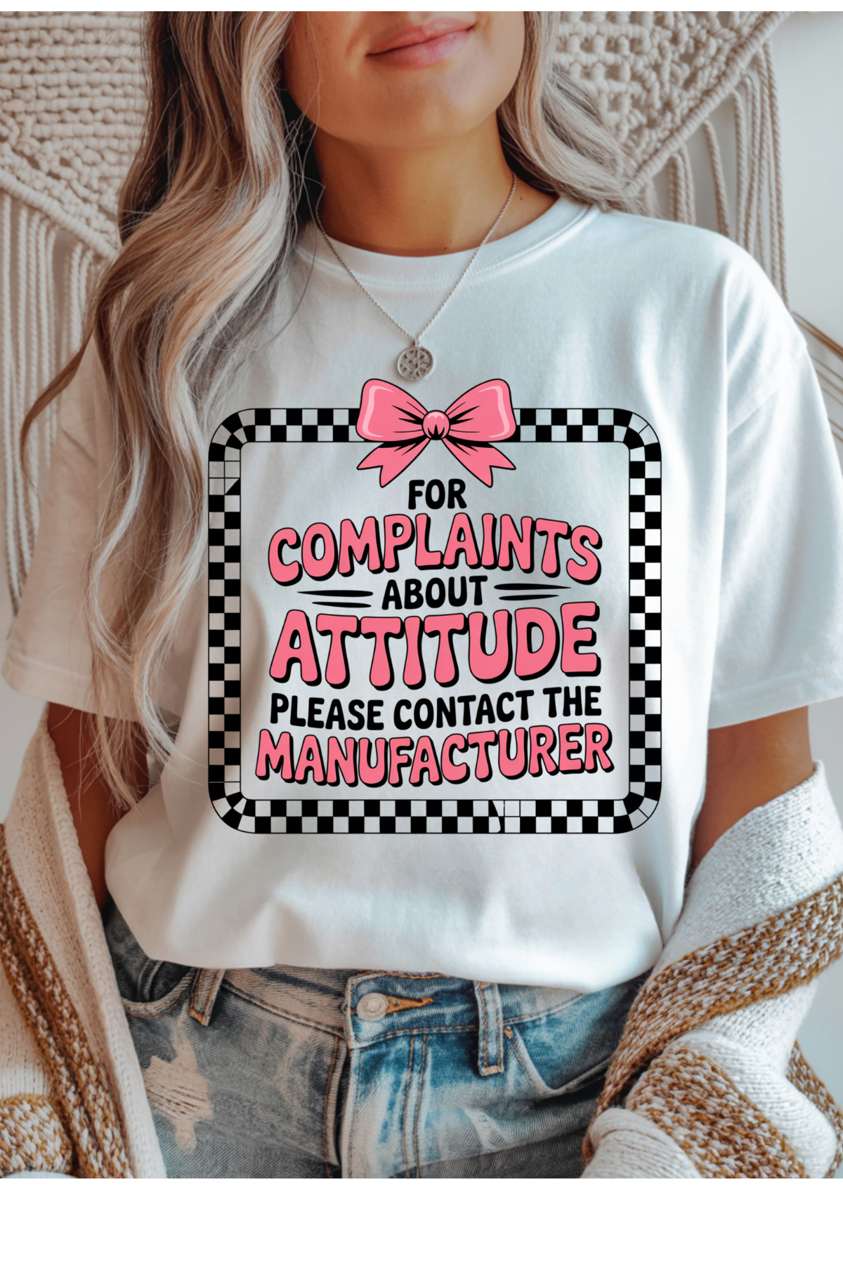 Wholesale Lilac Lane - Complaints About Attitude #8 - White Gildan Tee