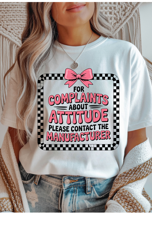 Wholesale Lilac Lane - Complaints About Attitude #8 - White Gildan Tee