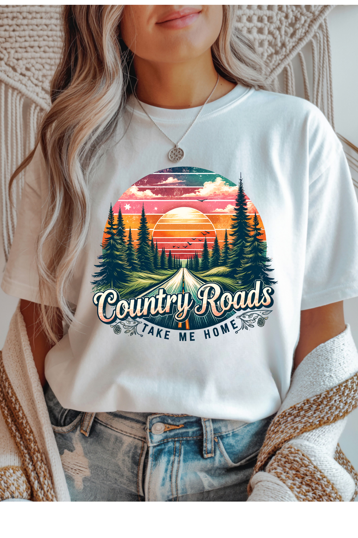 Wholesale Lilac Lane - Country Roads #9 - White Gildan Tee
