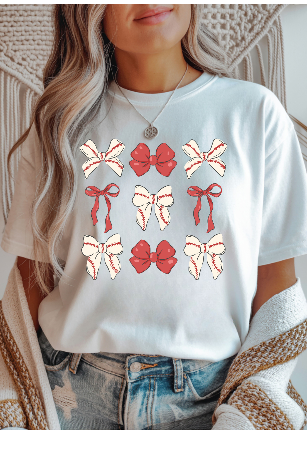 Wholesale Lilac Lane - Bow Croquette #10 - White Gildan Tee