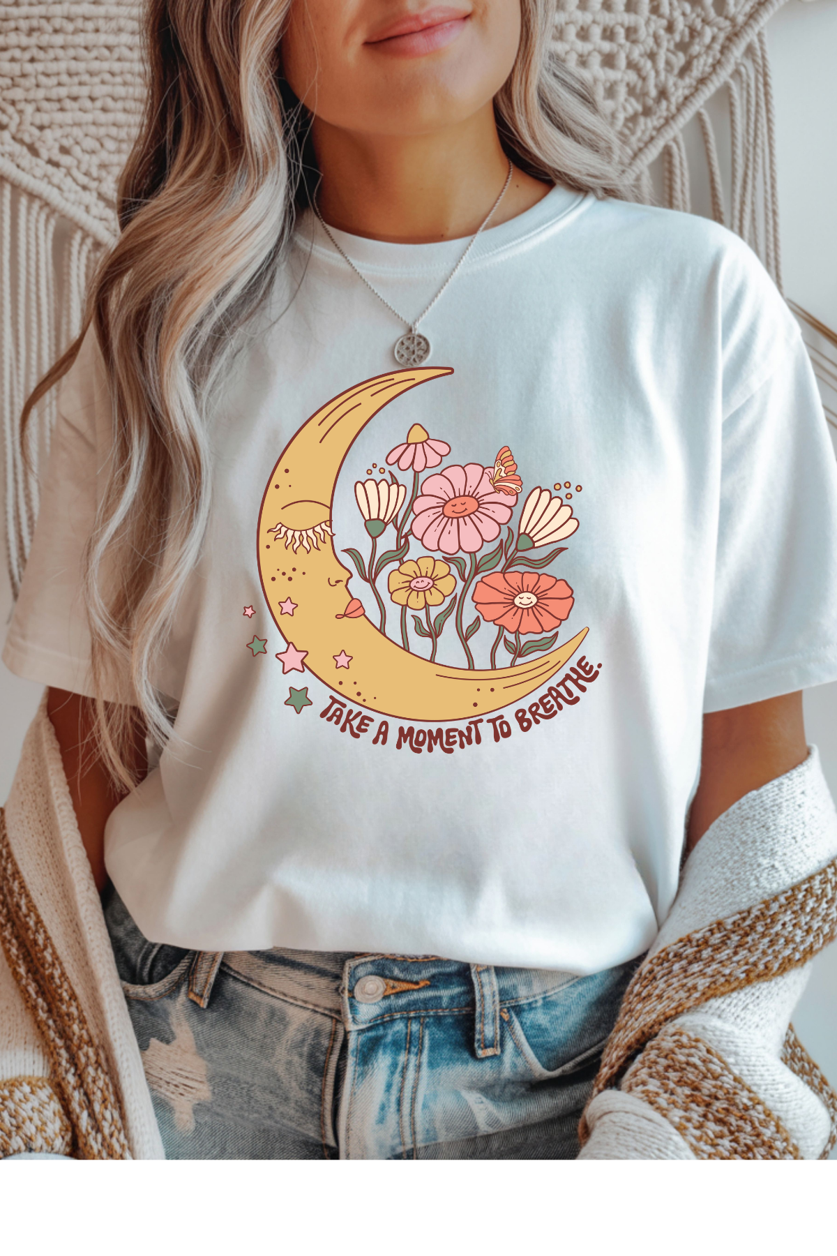 Wholesale Fern & Floral - Take A Moment #8 - White Gildan Tee