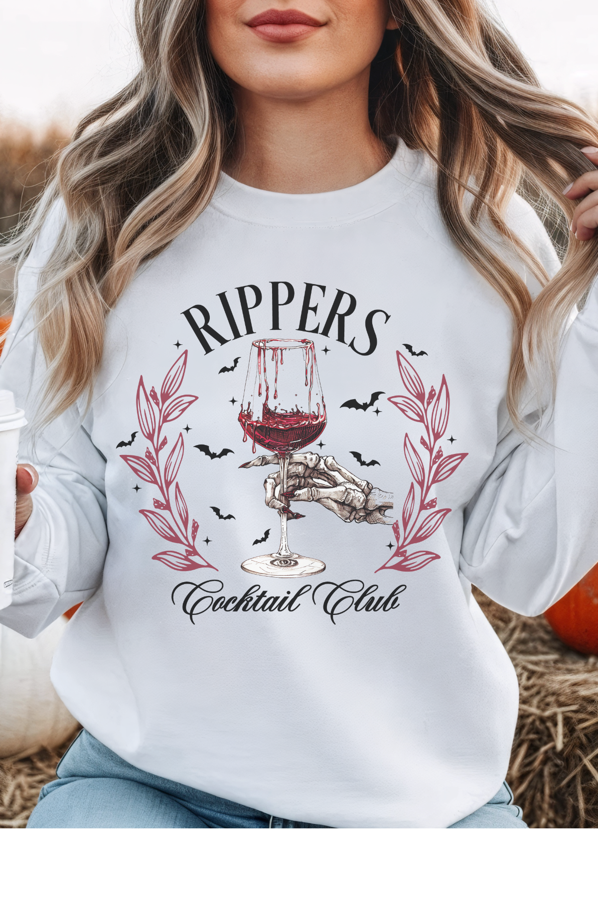 Wholesale Trick or Chic - Rippers #5 - White Gildan Sweatshirt