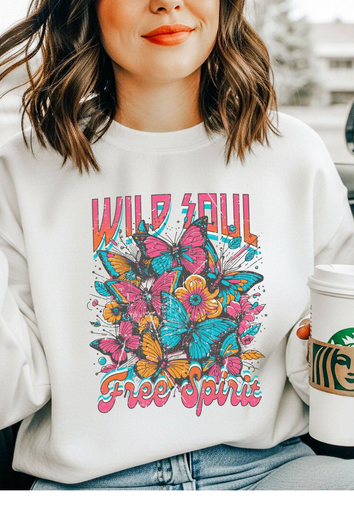 Wholesale Shadows & Spots - Wild Soul #10 - White Gildan Sweatshirt