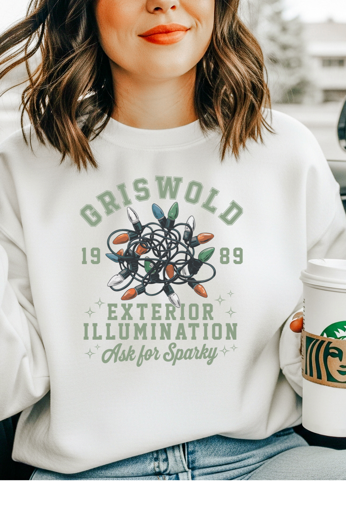 Wholesale Xmas #1 Red - Griswold Family #5 - White Gildan Sweatshirt