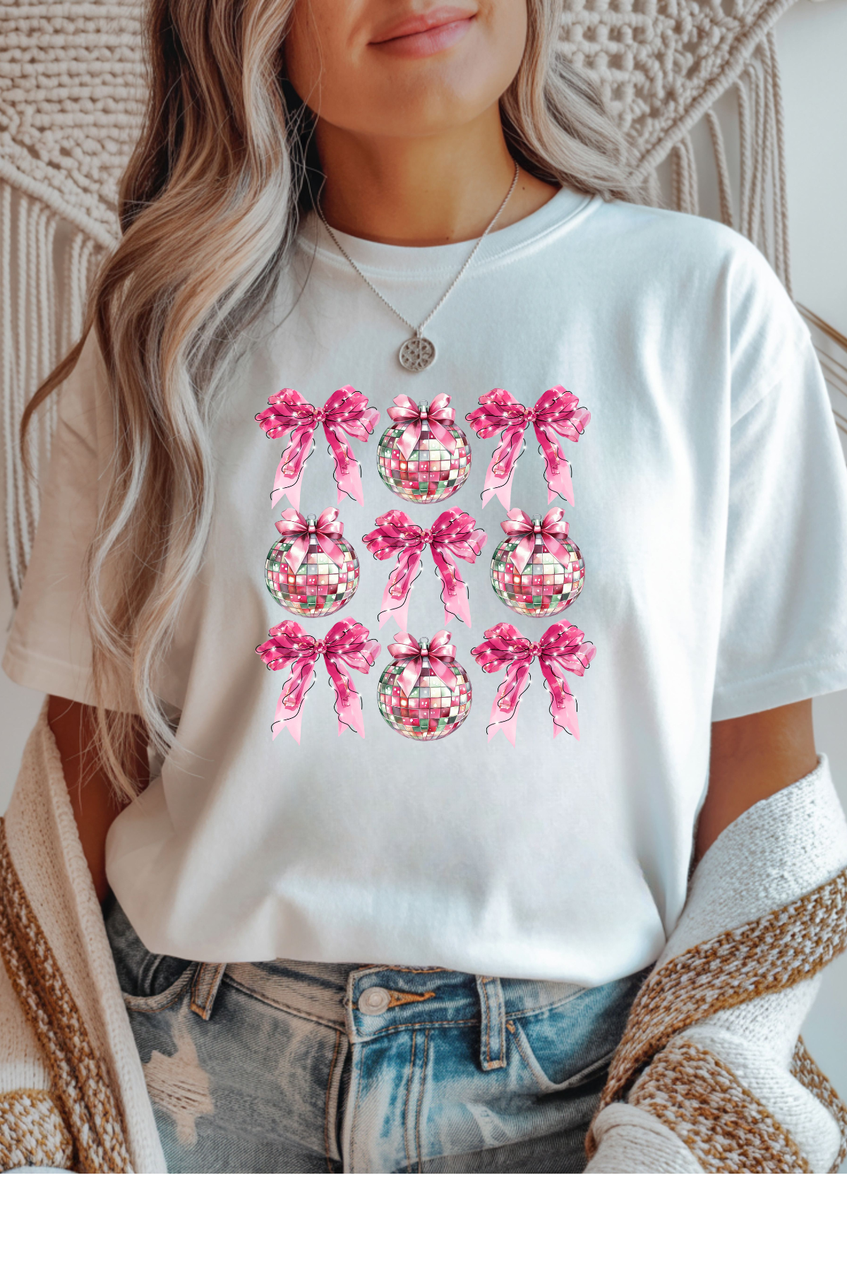 Wholesale New Year - Pink Coquette #2 - White Gildan Tee
