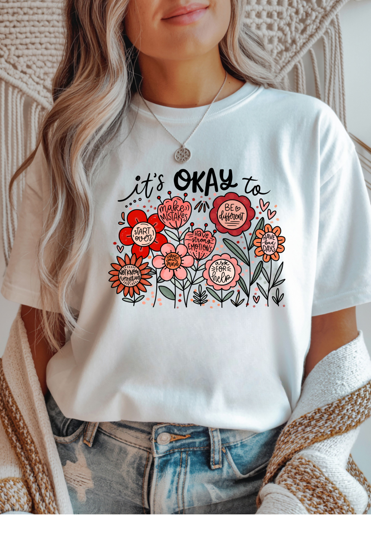 Wholesale RoseWater Glow - It's Okay #9 - White Gildan Tee