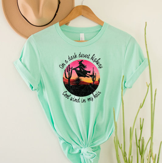 Wholesale Witch Desert Sunset Graphic Tee - White