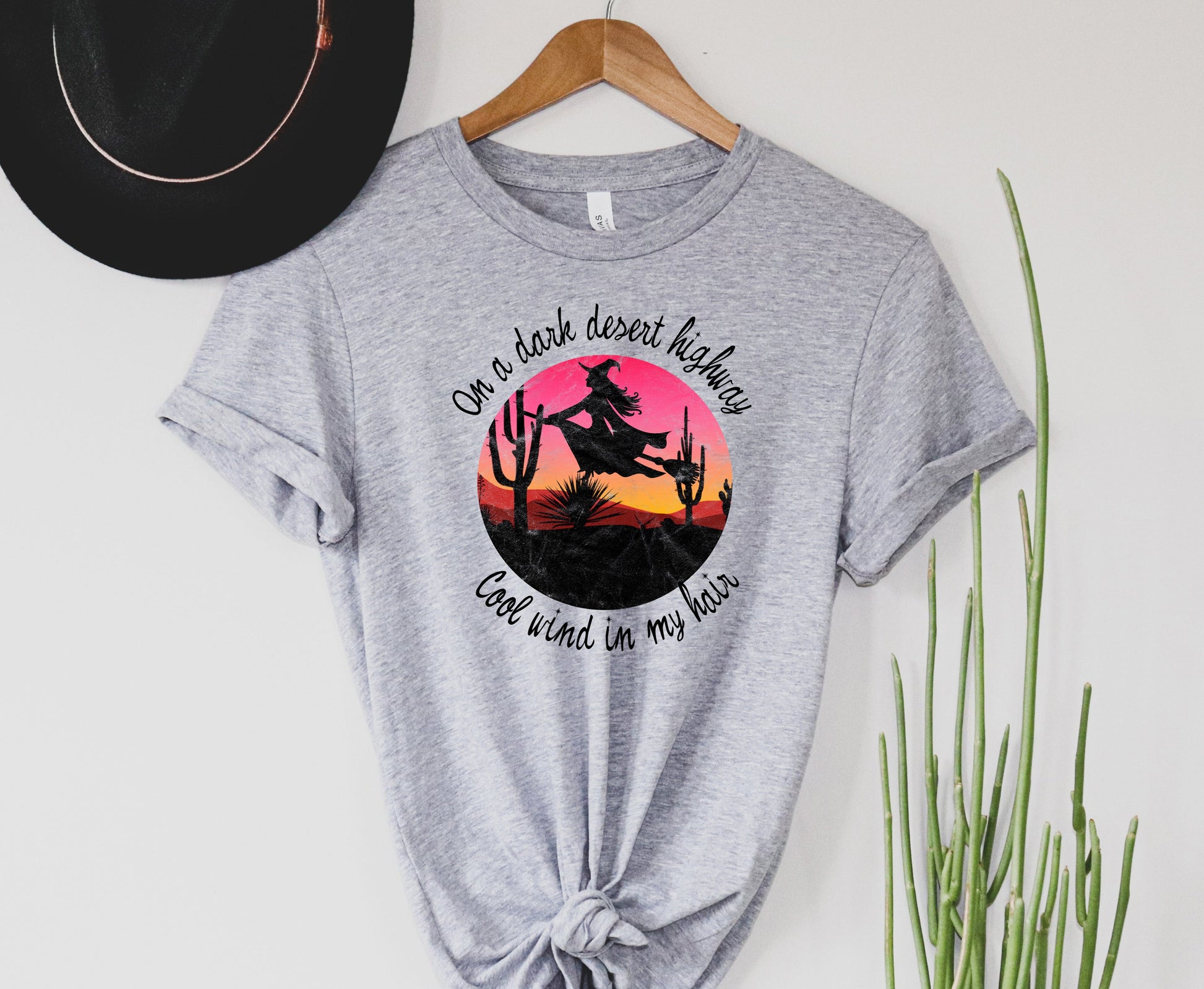 Wholesale Witch Desert Sunset Graphic Tee - Autumn