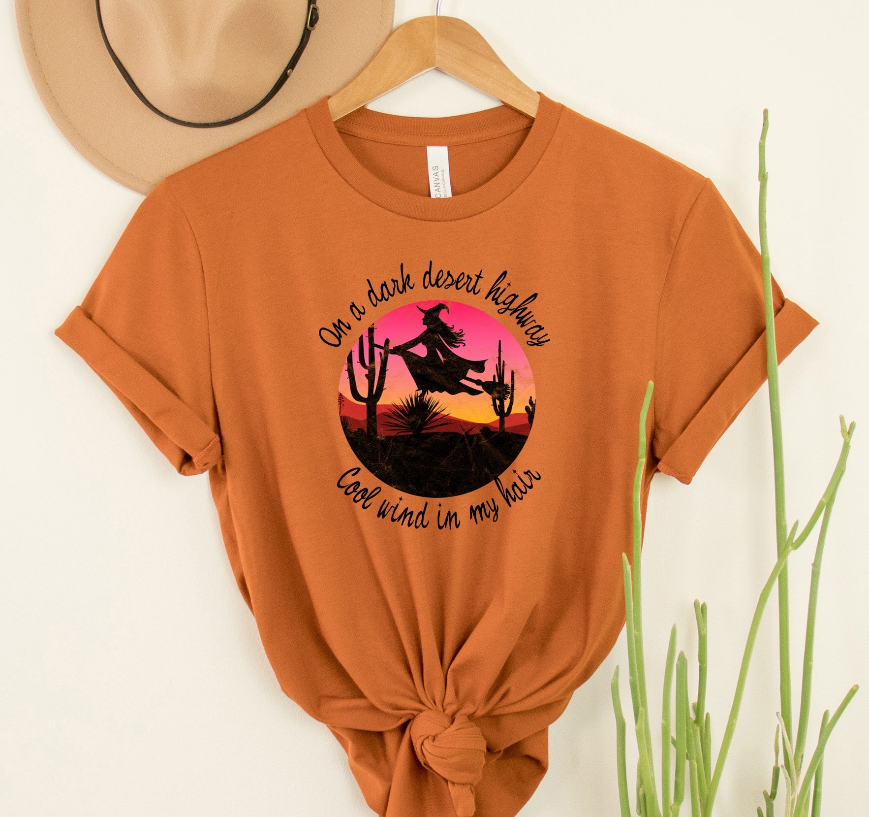 Wholesale Witch Desert Sunset Graphic Tee - Grey