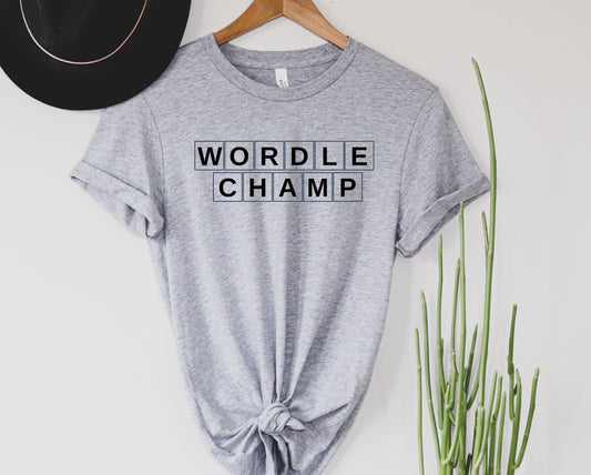 Wholesale Wordle Champ Graphic Tee - White