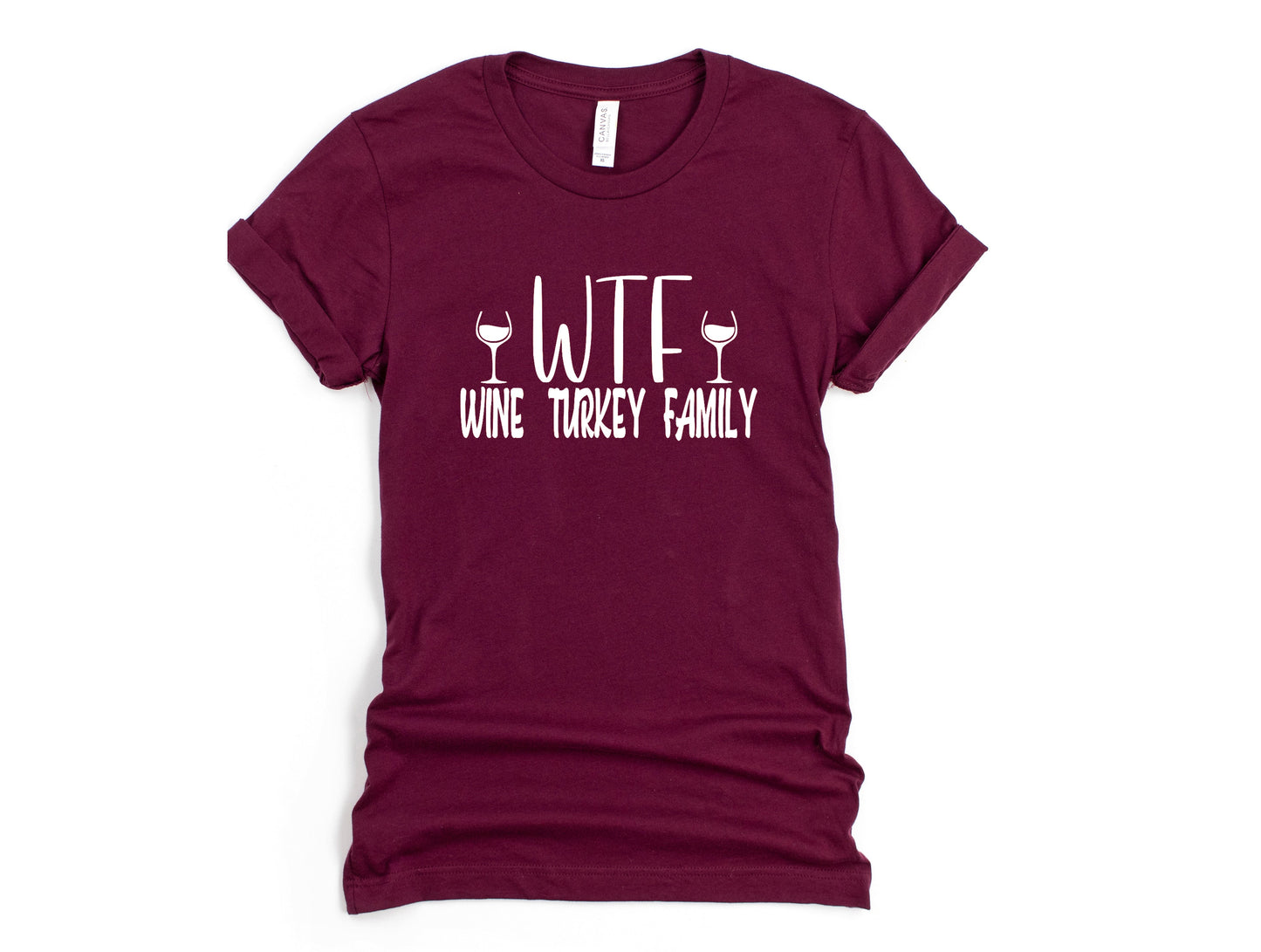 Wholesale WTF Turkey Graphic Tee - Maroon Tee